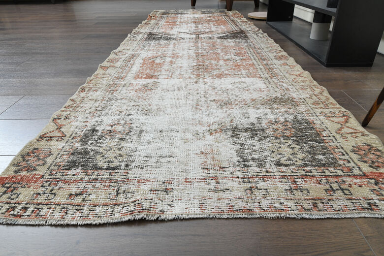 Distressed Vintage Oushak Rug