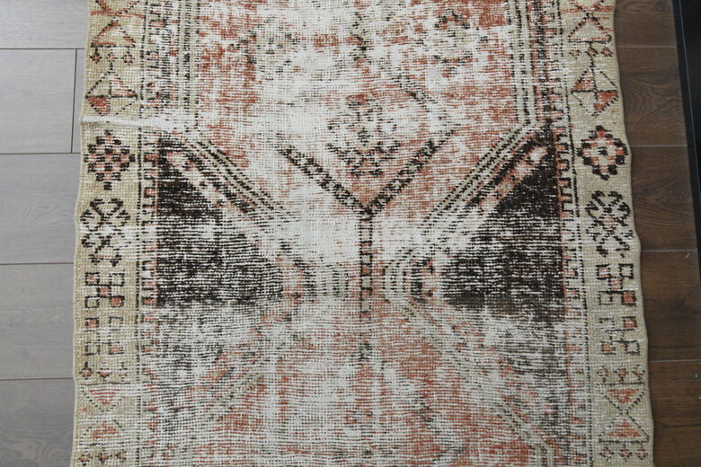 Distressed Vintage Oushak Rug