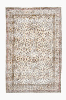 Beige Vintage Floral Area Rug - Thumbnail