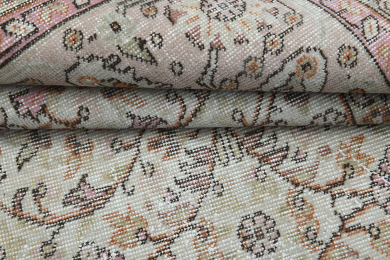 Beige Vintage Floral Area Rug