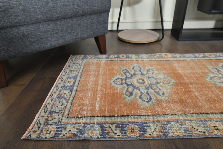 Orange Oriental Vintage Runner Rug