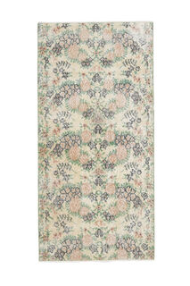 Beige Green Vintage Rug - Thumbnail