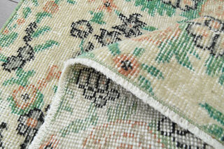 Beige Green Vintage Rug - Thumbnail