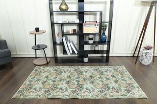 Beige Green Vintage Rug - Thumbnail