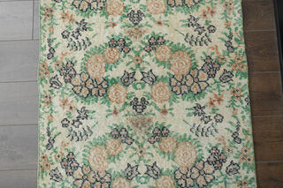 Beige Green Vintage Rug - Thumbnail