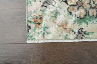 Beige Green Vintage Rug - Thumbnail