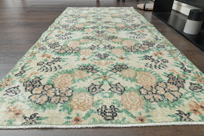 Beige Green Vintage Rug