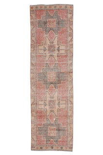 Red Vintage Turkish Rug Runner - Thumbnail