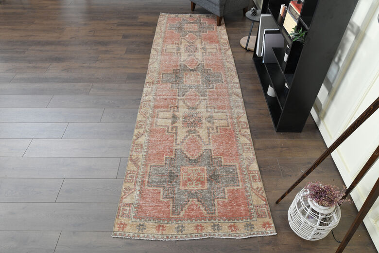 Red Vintage Turkish Rug Runner