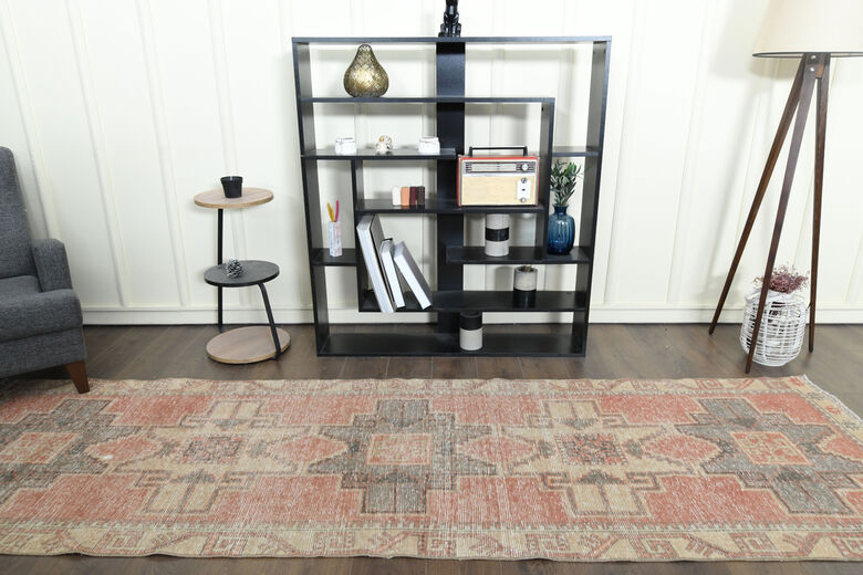 Red Vintage Turkish Rug Runner