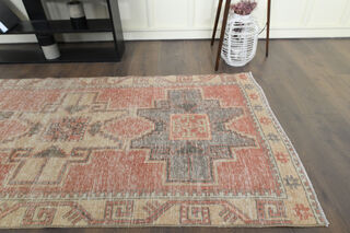 Red Vintage Turkish Rug Runner - Thumbnail