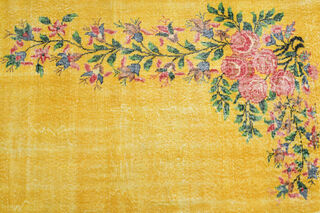 Yellow Vintage Turkish Rug - Thumbnail