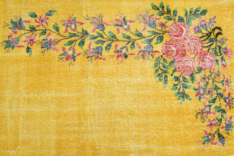 Yellow Vintage Turkish Rug