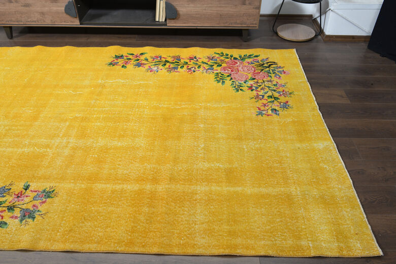 Yellow Vintage Turkish Rug