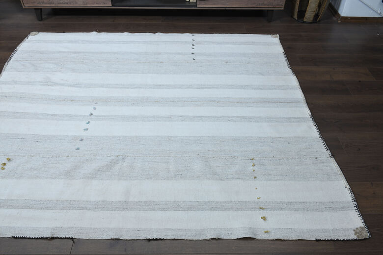 White Striped Rug