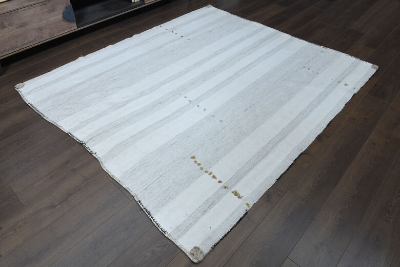 White Striped Rug