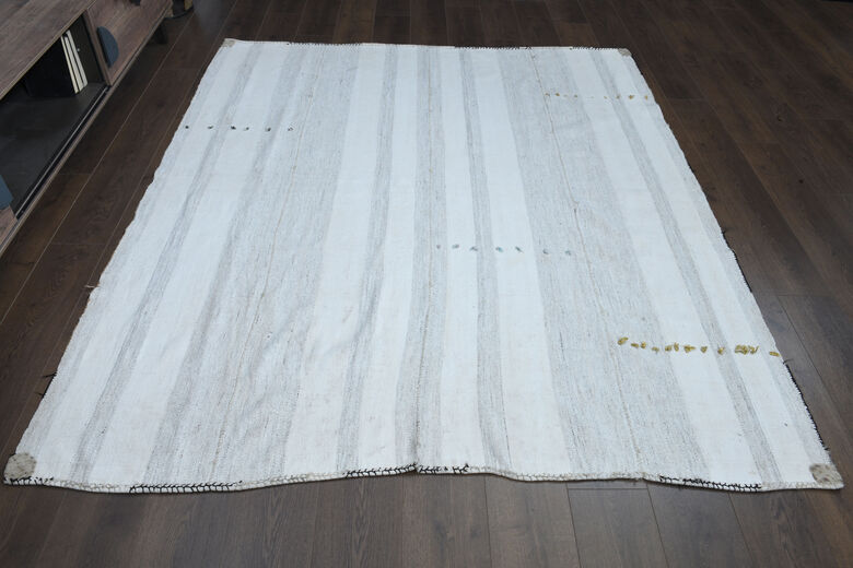 White Striped Rug