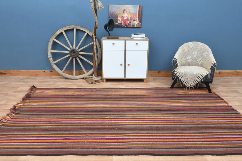 Striped Vintage Flatweave Carpet