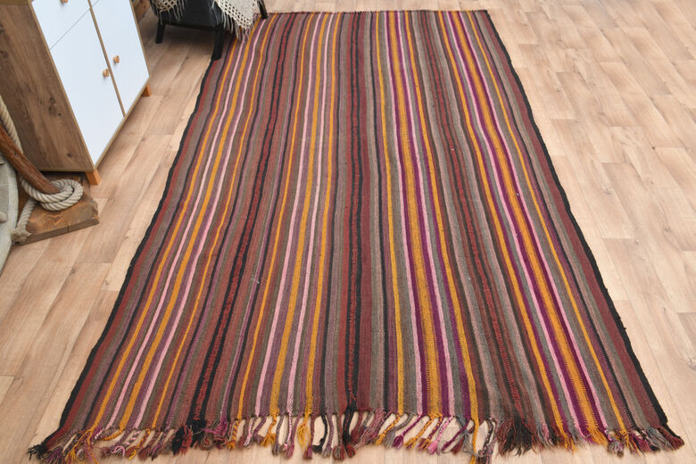 Striped Vintage Flatweave Carpet