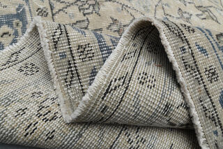 Beige Blue Floral Vintage Turkish Rug - Thumbnail