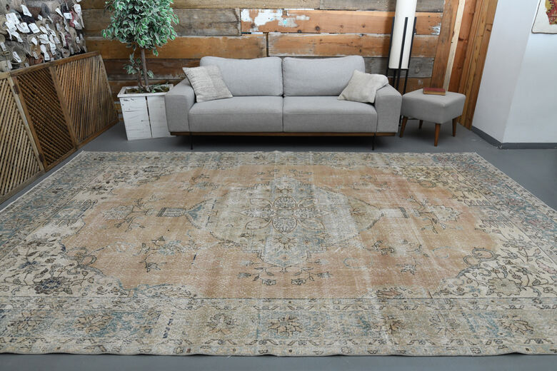 Antique Turkish Oushak Rug