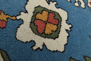 Red Blue Vintage Turkish Milas Rug - Thumbnail