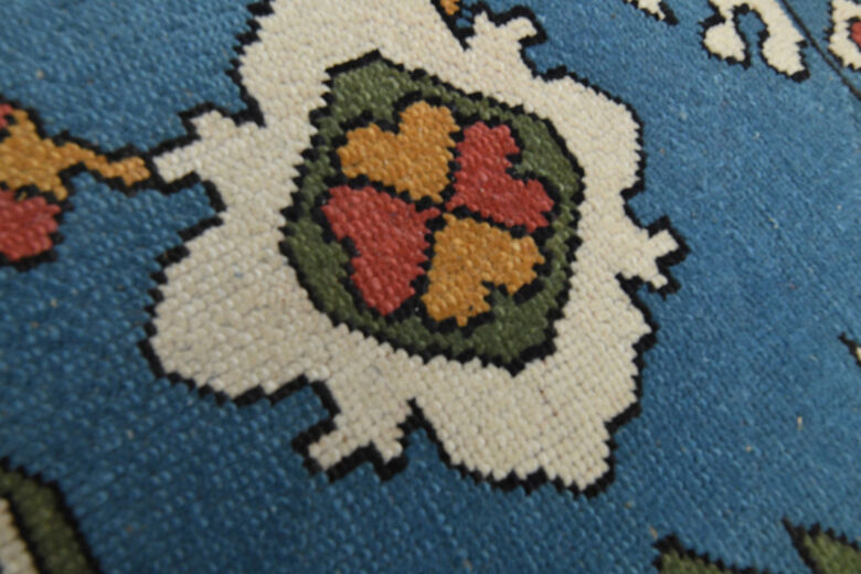 Red Blue Vintage Turkish Milas Rug