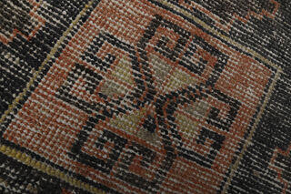 Vintage Red Black Runner Rug - Thumbnail