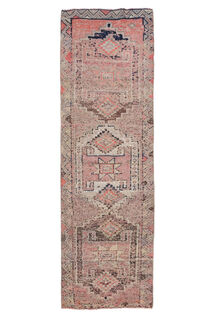 Pink Geometric Vintage Runner Rug - Thumbnail