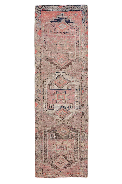 Pink Geometric Vintage Runner Rug