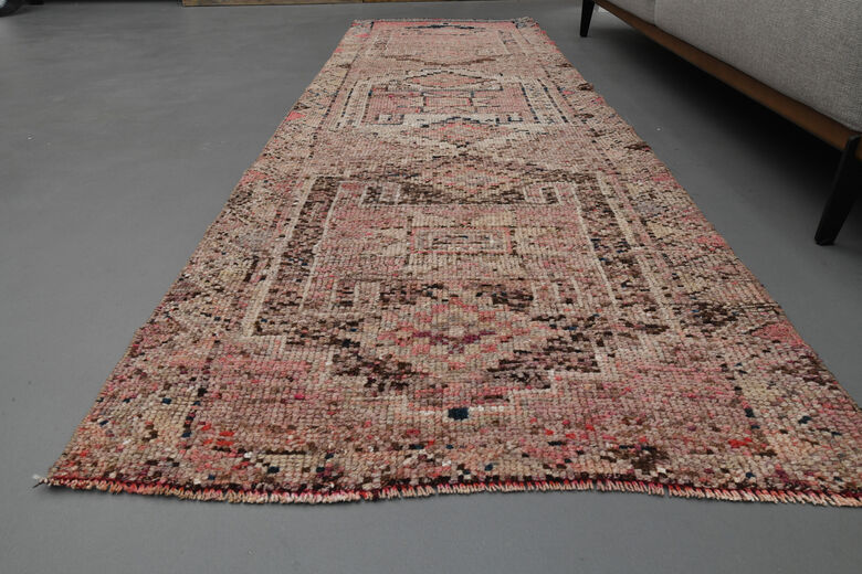 Pink Geometric Vintage Runner Rug