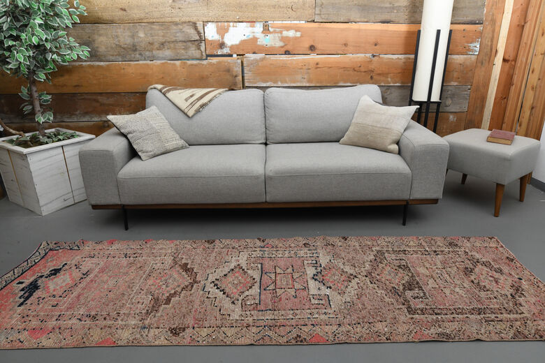 Pink Geometric Vintage Runner Rug