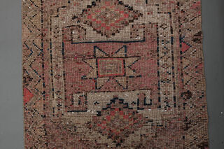 Pink Geometric Vintage Runner Rug - Thumbnail