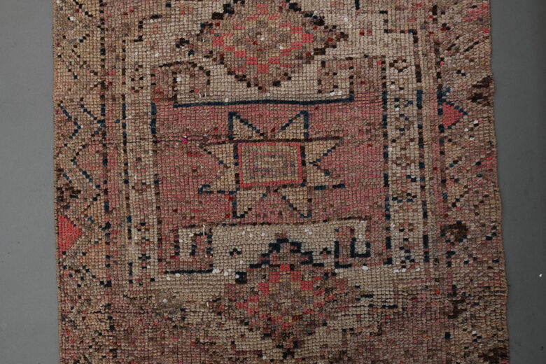 Pink Geometric Vintage Runner Rug