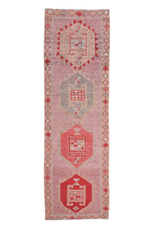 Pink Geometric Vintage Runner Rug