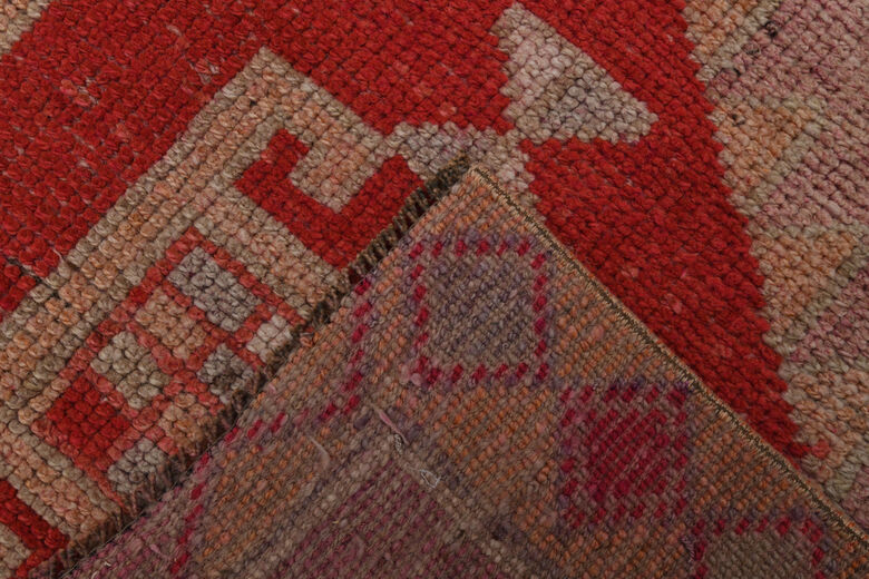 Pink Geometric Vintage Runner Rug
