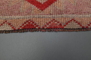 Pink Geometric Vintage Runner Rug - Thumbnail