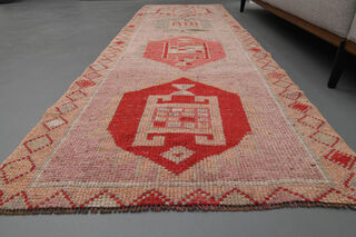 Pink Geometric Vintage Runner Rug - Thumbnail
