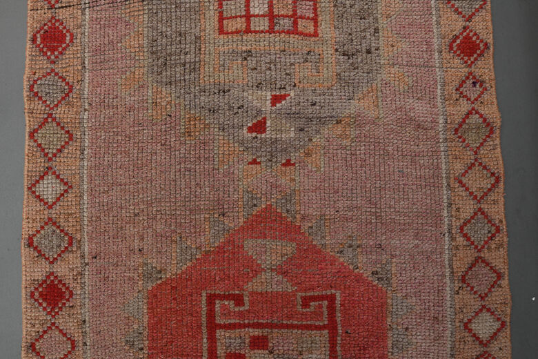 Pink Geometric Vintage Runner Rug
