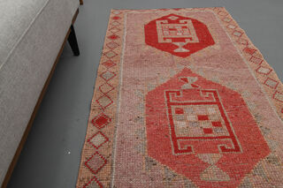 Pink Geometric Vintage Runner Rug - Thumbnail