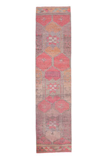 Pink Geometric Vintage Runner Rug - Thumbnail