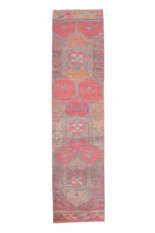 Pink Geometric Vintage Runner Rug