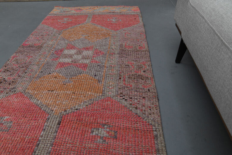 Pink Geometric Vintage Runner Rug