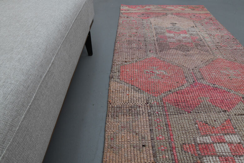 Pink Geometric Vintage Runner Rug