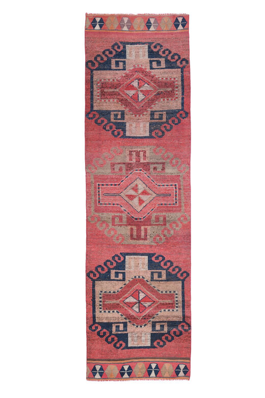 Pink Geometric Vintage Runner Rug