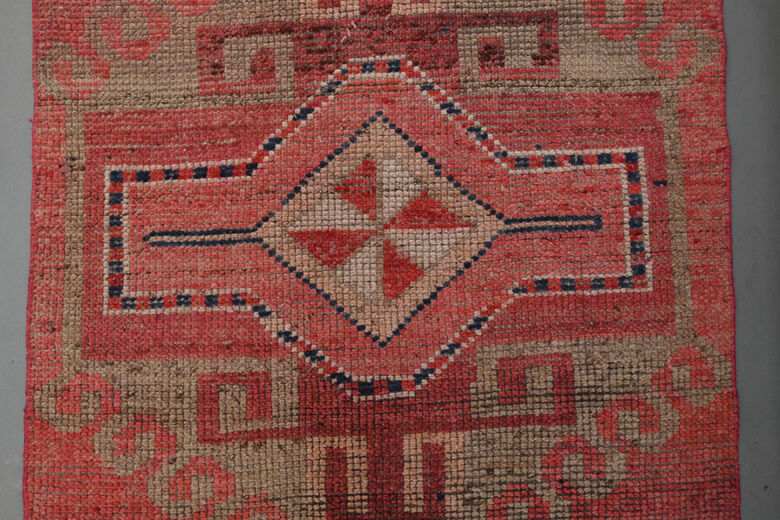 Pink Geometric Vintage Runner Rug
