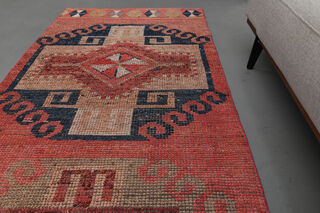 Pink Geometric Vintage Runner Rug - Thumbnail