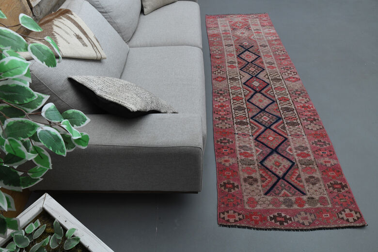 3x9 Pink Vintage Handmade Runner