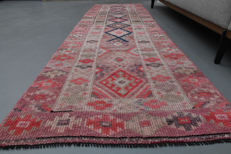3x9 Pink Vintage Handmade Runner