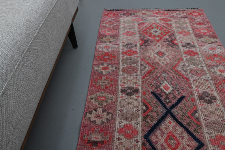 3x9 Pink Vintage Handmade Runner